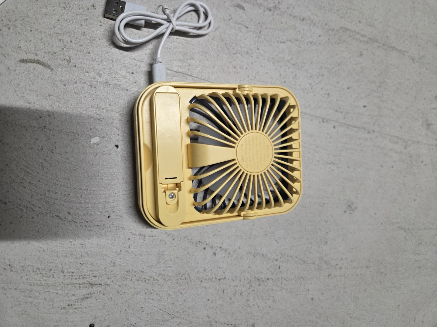 Yellow Mini USB Portable Fan