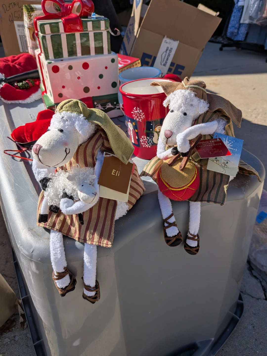 Really Woolly Eli and Drummer Sheep Ornaments