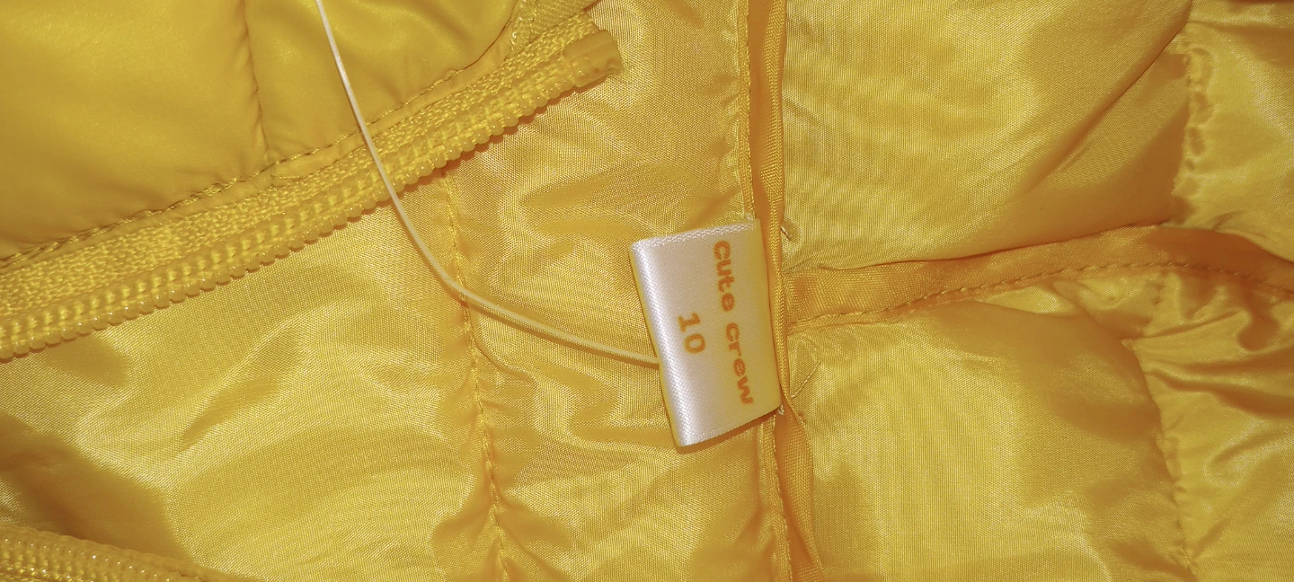 Yellow Cute Crew Puffer Jacket Size 10 - photo 4