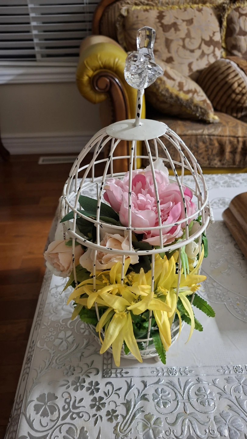Decorative Birdcage with Artificial Flowers - photo 2