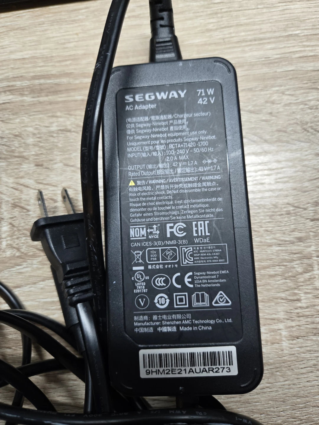 Segway Ninebot AC Adapter BCTA+71420-1700 - photo 2
