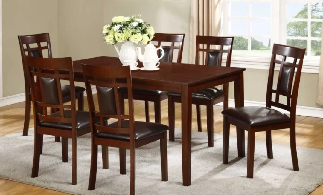 Dining Set Wooden with 6 Chairs Top Quality