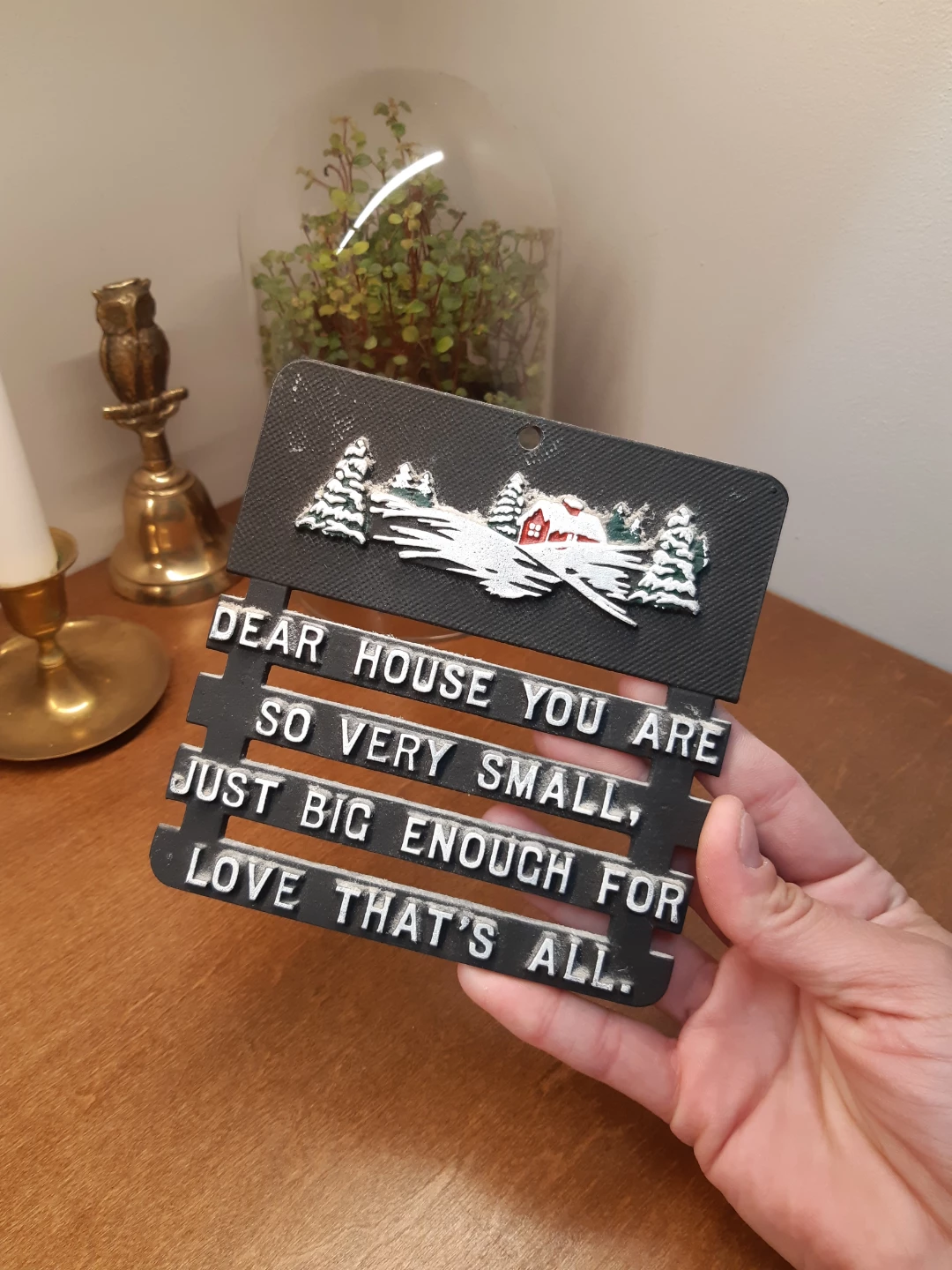 Vintage black metal log cabin trivet - photo 2