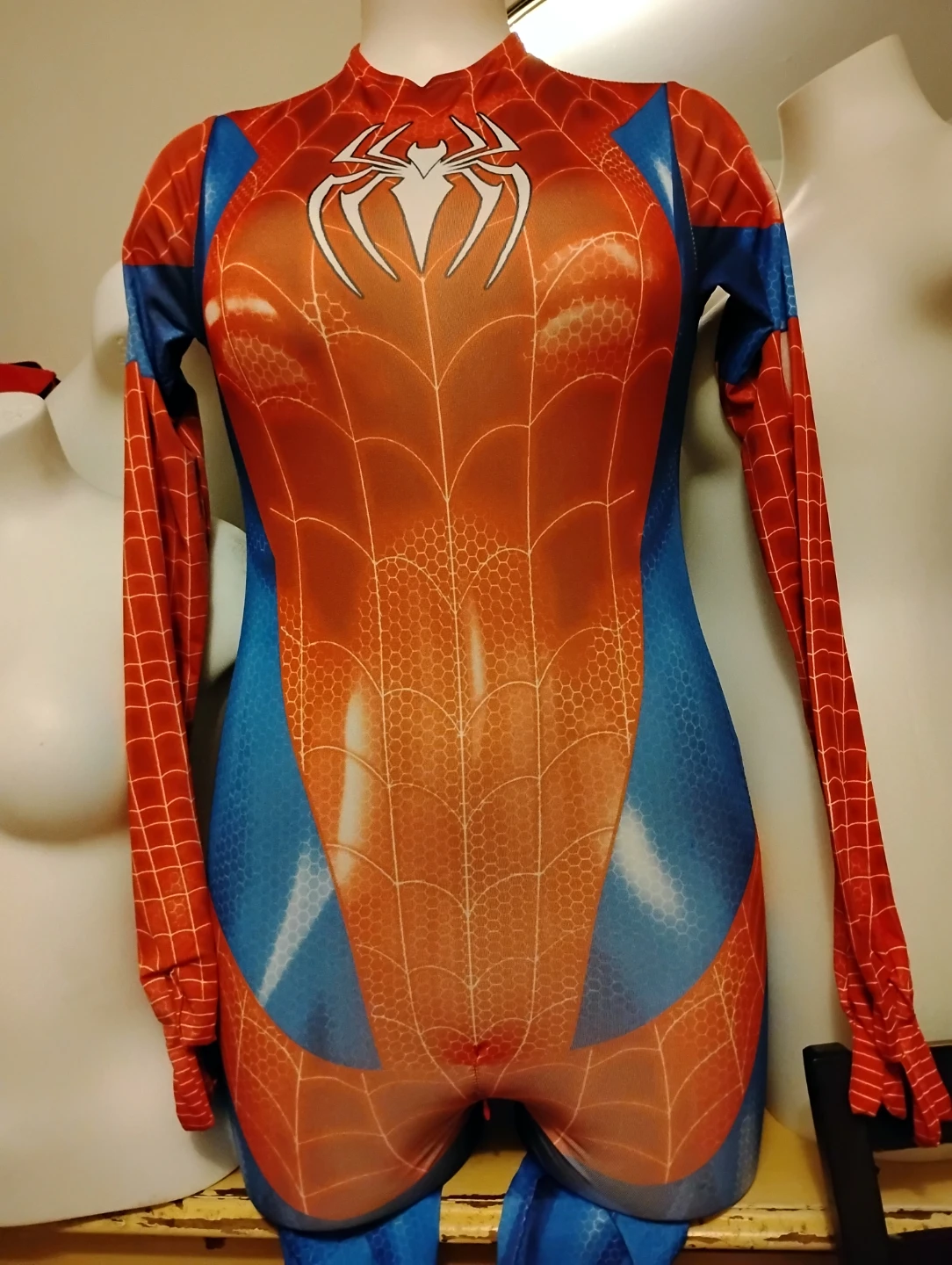 Spider-Man themed bodysuit costume