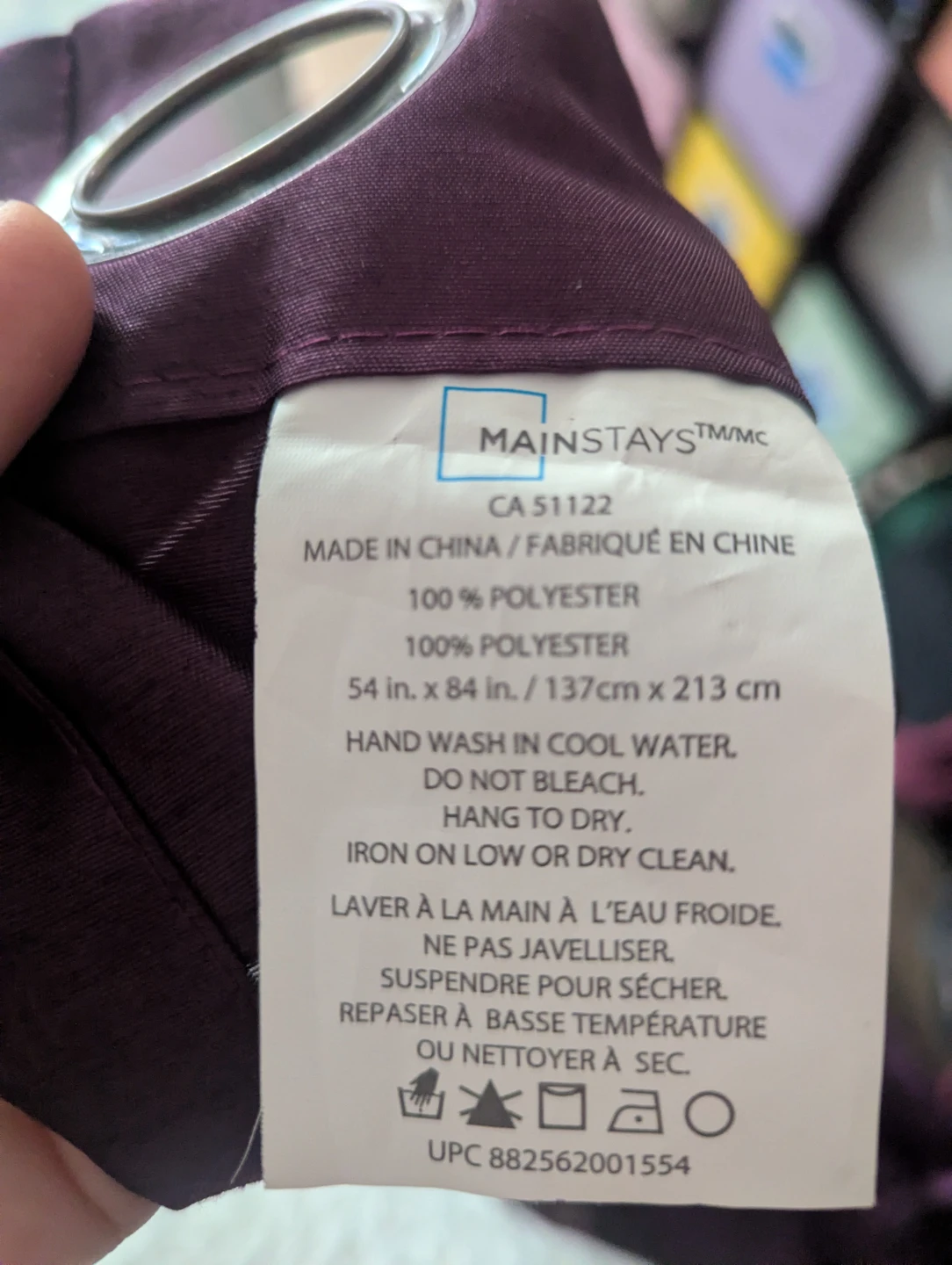 Mainstays Purple Curtain Panel - photo 2