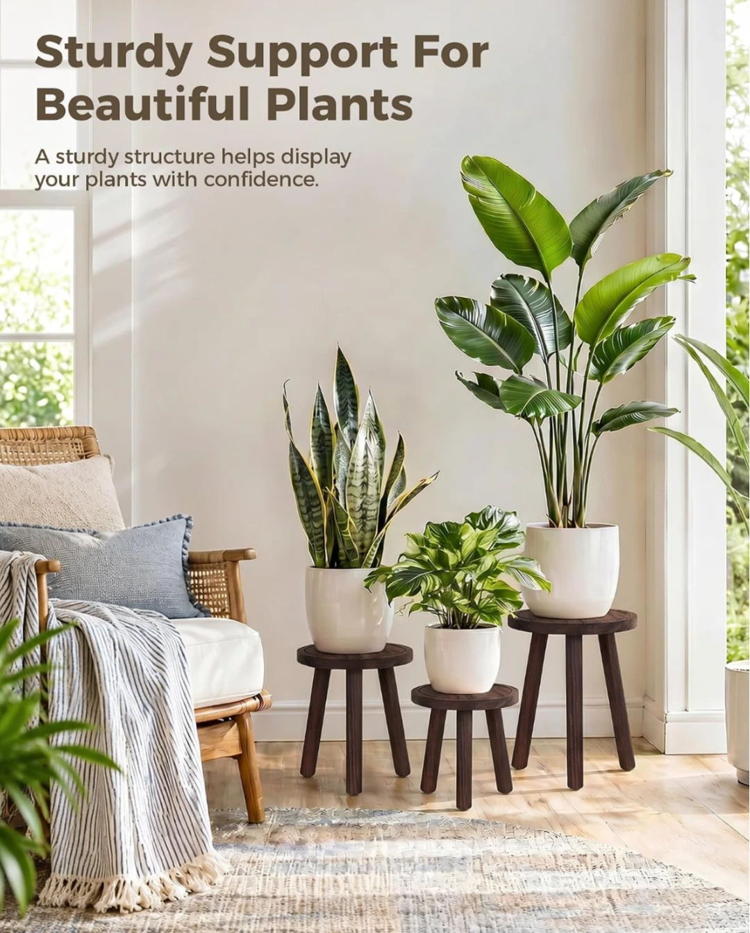 Bamworld Wooden Plant Stand Set - photo 2