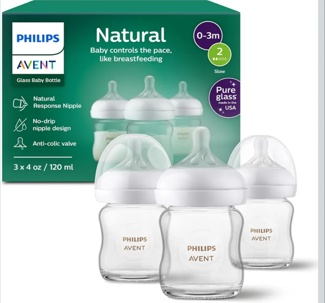 Philips Avent Natural Glass Baby Bottles - 3 Pack