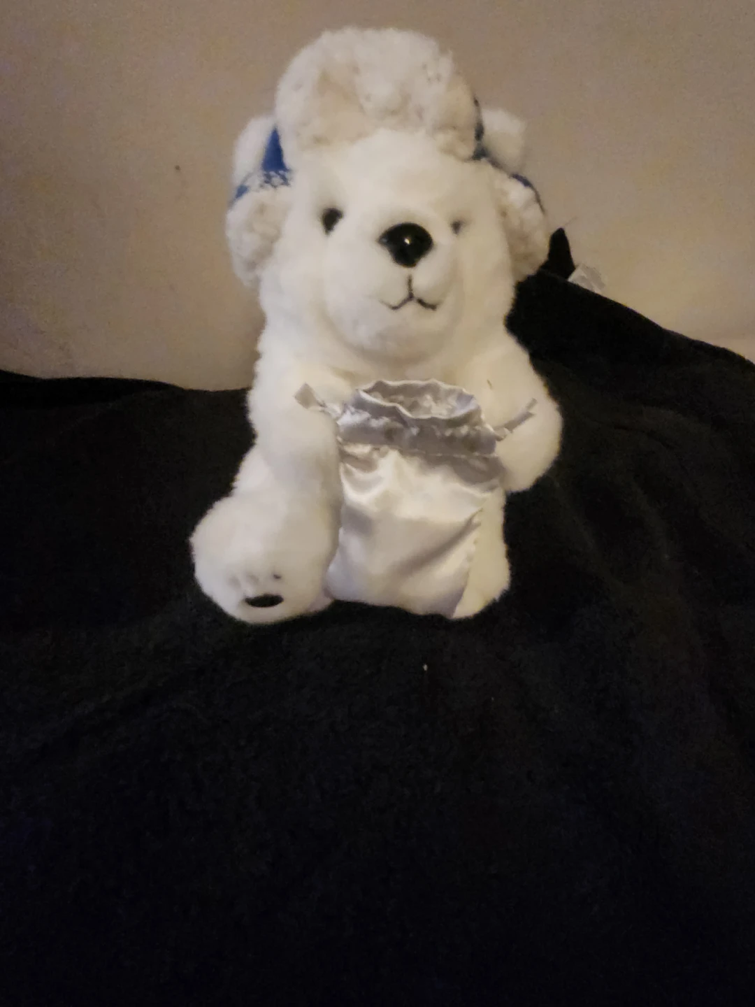 Plush Polar Bear with Blue Snowflake Hat