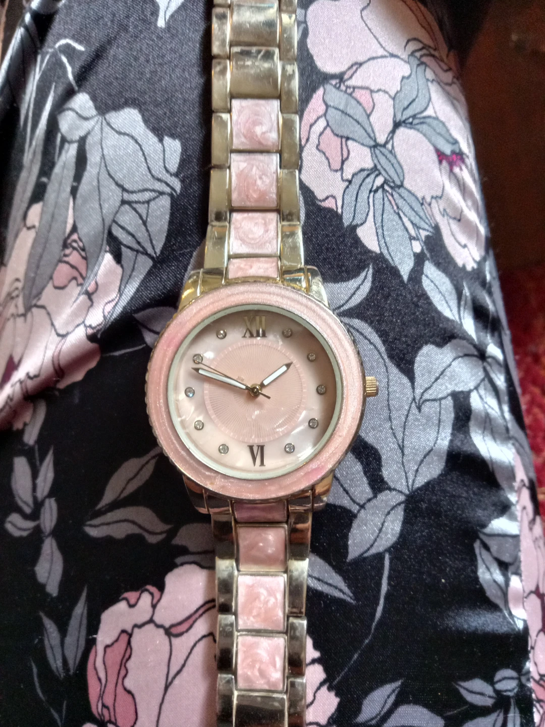 Pink and Gold Tone Wristwatch