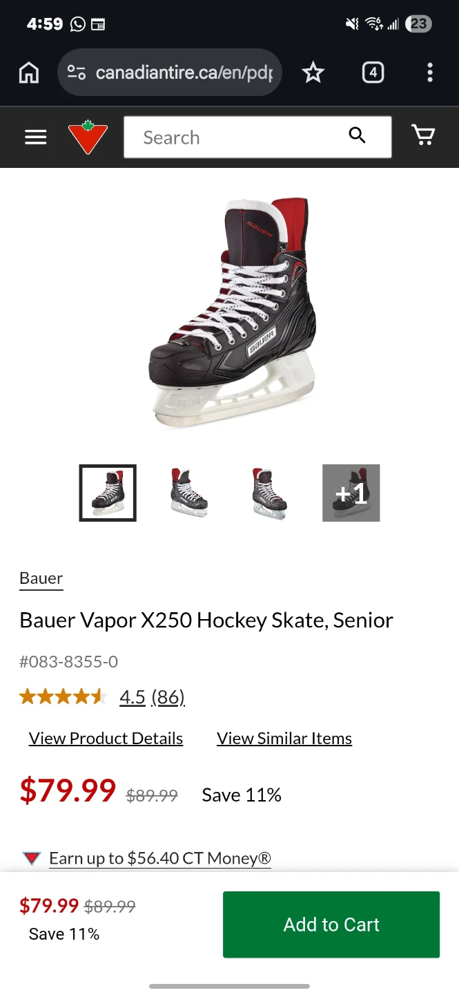 Ice Skates Bauer Vapor X250 - Size 11R - photo 2
