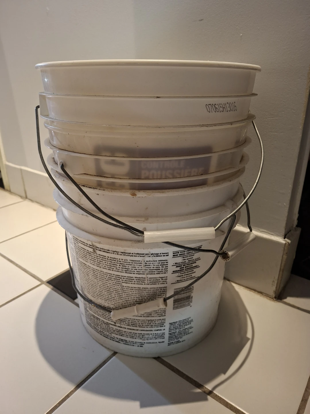 Three 3-Gallon Plastic Pails