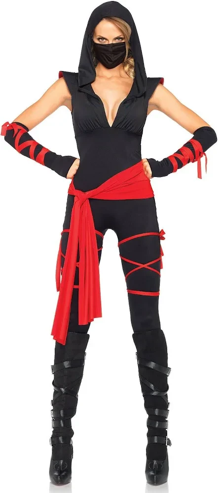 NEW Black and Red Ninja Costume XS-S