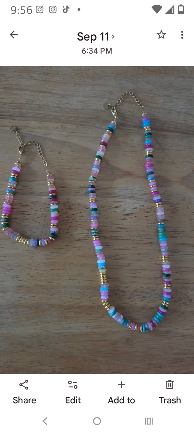 Colorful Beaded Necklace and Bracelet Set