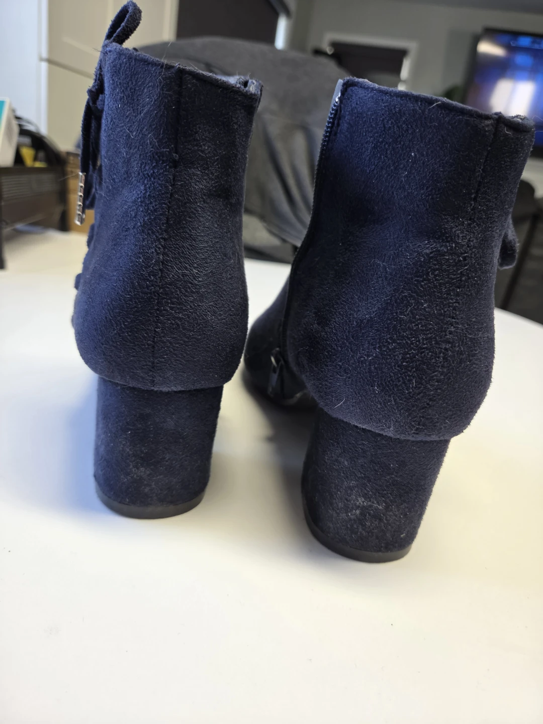 Navy blue lace-up ankle boots - photo 2