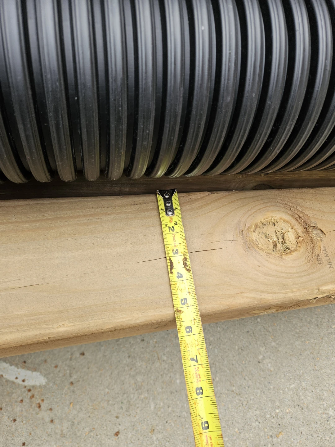 french drain 6" pipe and pressure treated 6x6s - photo 5