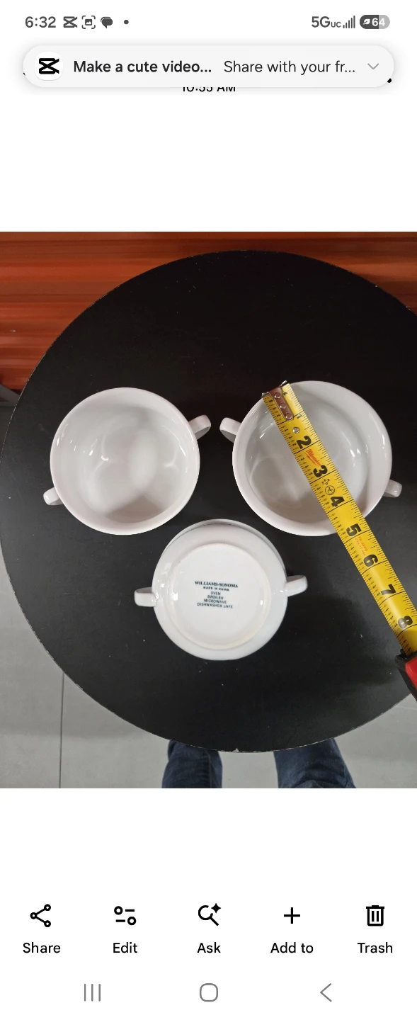Williams-Sonoma White Porcelain Double Handle Soup Bowls Set/3 - photo 3