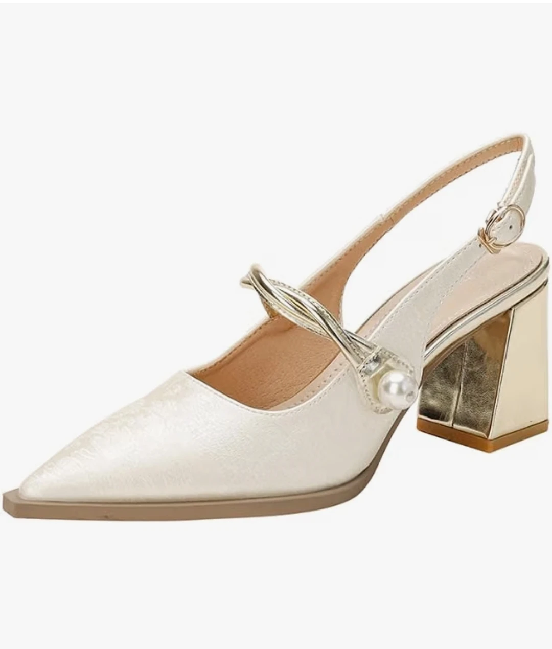 Daisiq Off-White Slingback Heels