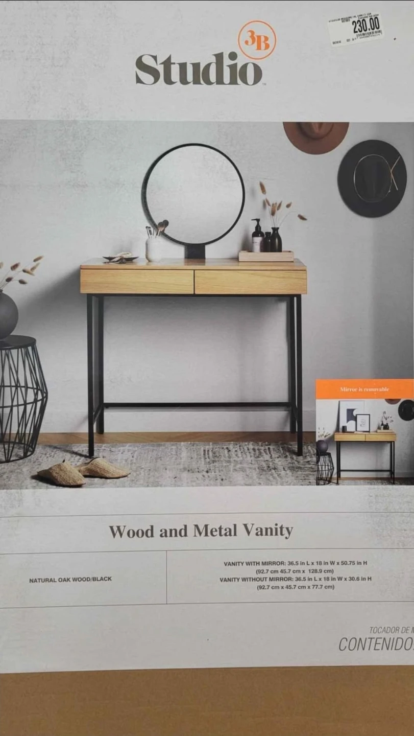 Studio 3B Wood and Metal Vanity