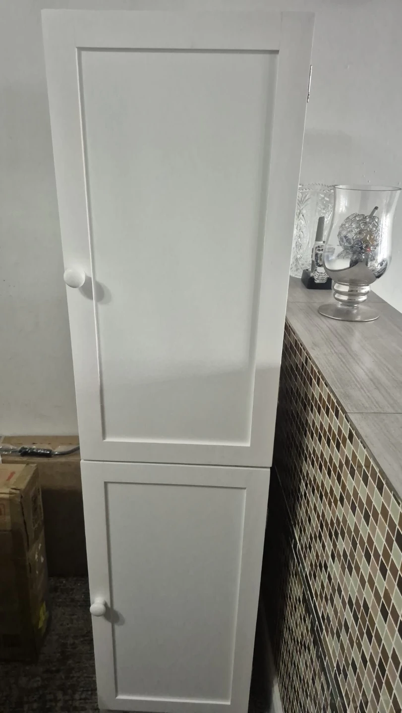White tall storage cabinet - photo 3
