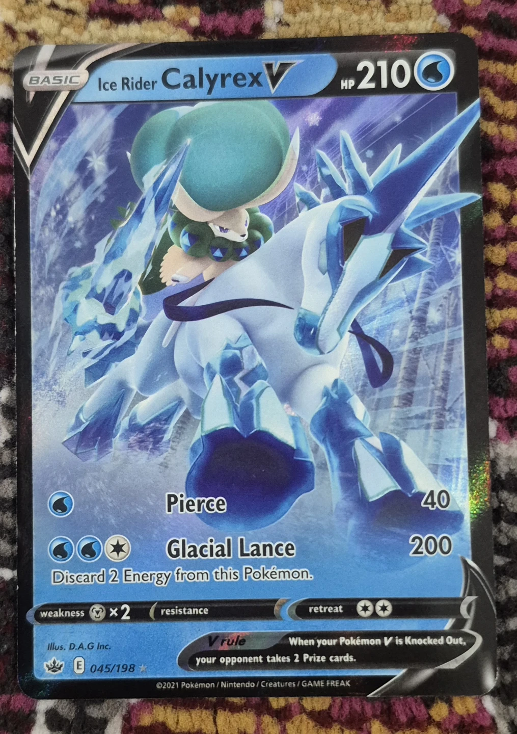 Ice Rider Calyrex V Trading Card