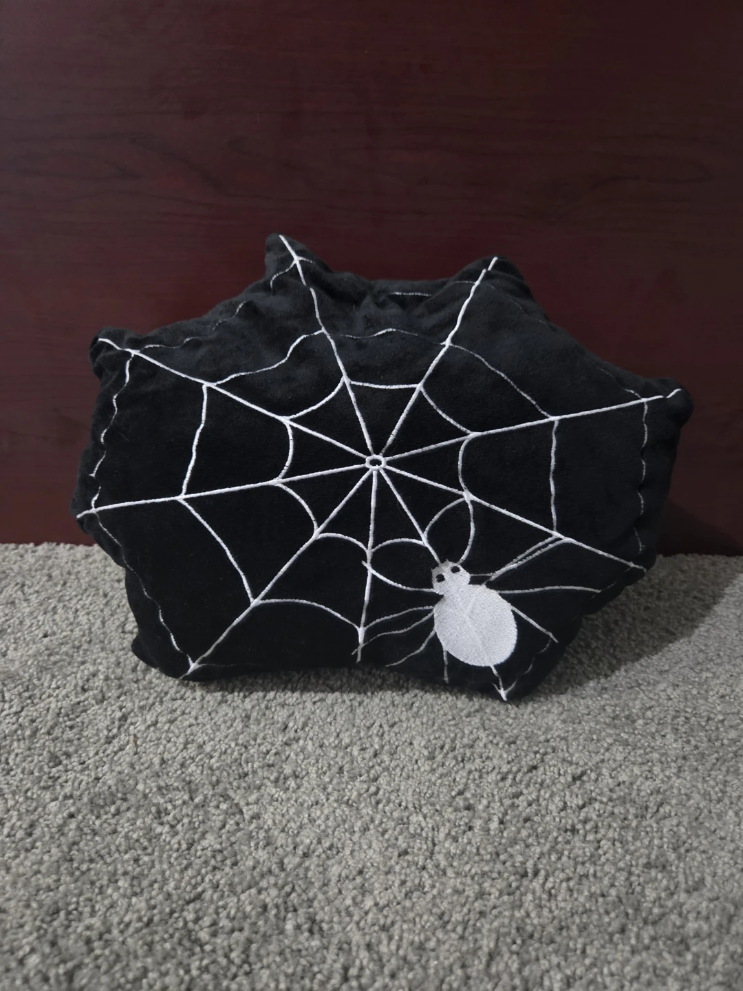 Black Spiderweb Throw Pillow