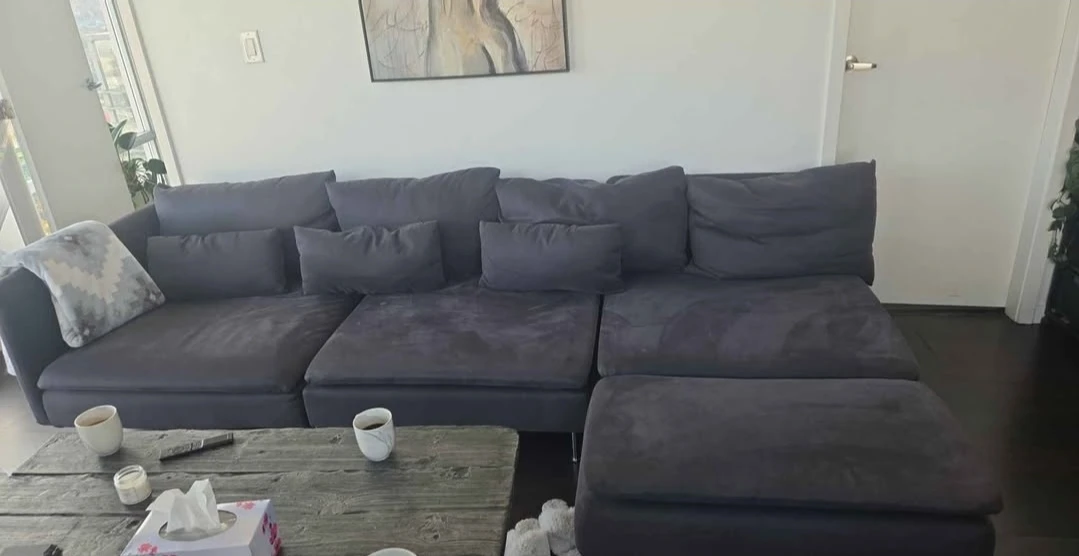 Large Charcoal Grey Sectional Sofa - photo 2