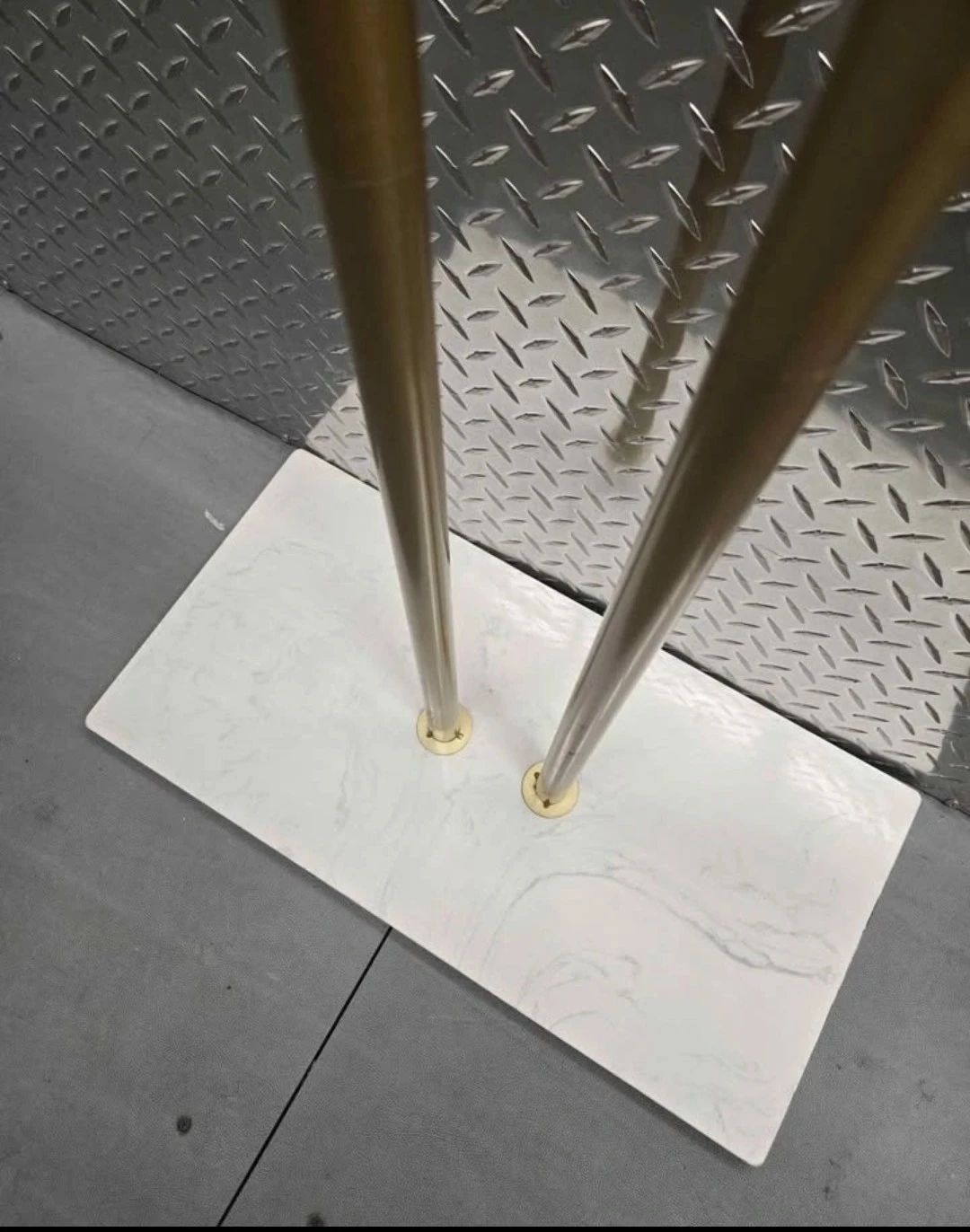 Luxury Gold Double Rod Coat Rack with Marble Base - photo 2