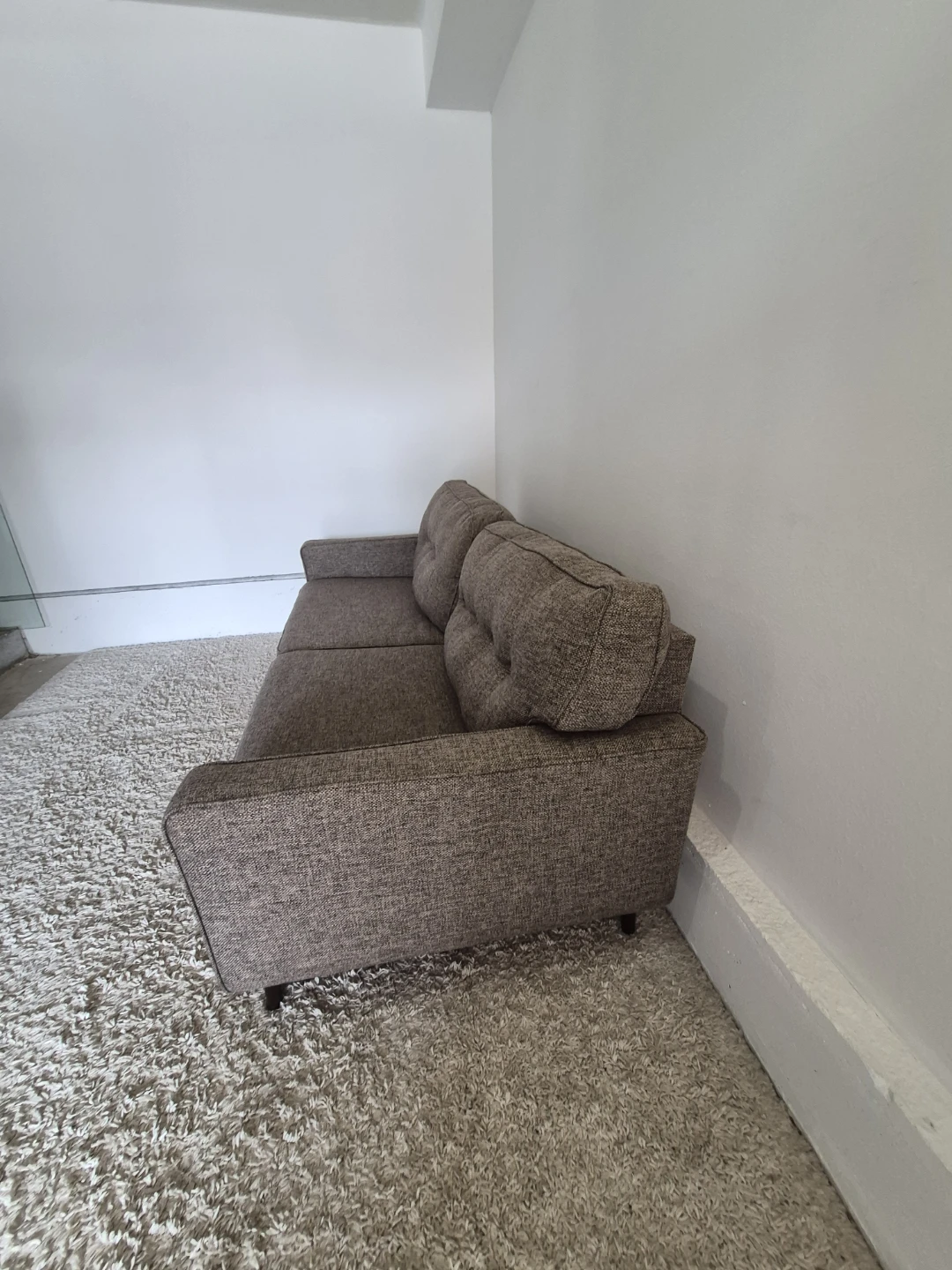 J&R Furniture Tweed 3 Seater Fabric Sofa Couch - photo 5