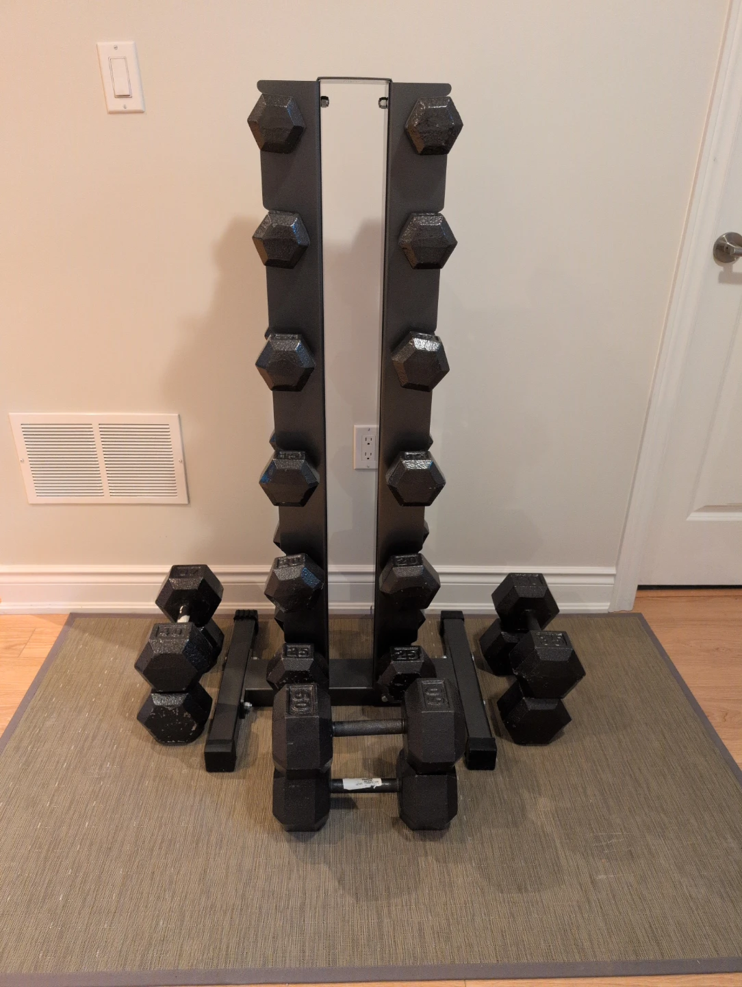 Cast Iron Hex Dumbbell Set with Vertical Rack - photo 2