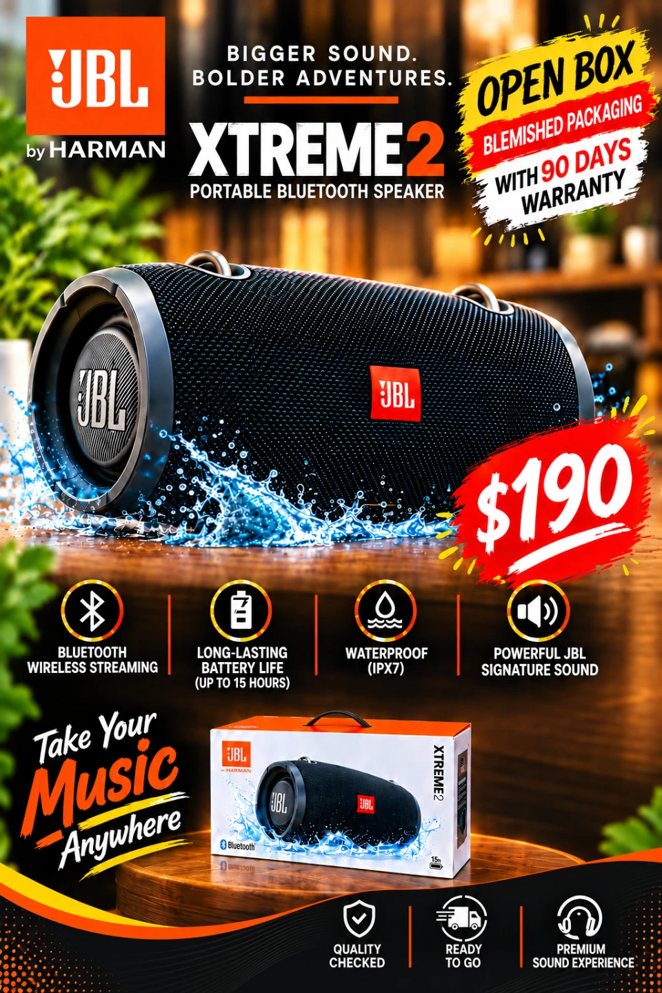 JBL Xtreme 2 Portable Bluetooth Speaker