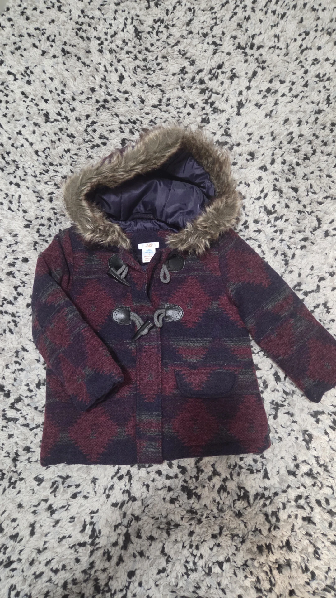 Joe Fresh Toddler Faux Fur Hooded Coat