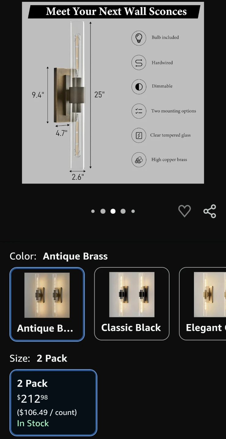 BlesULuk Linear Brass Wall Sconce Set - photo 2