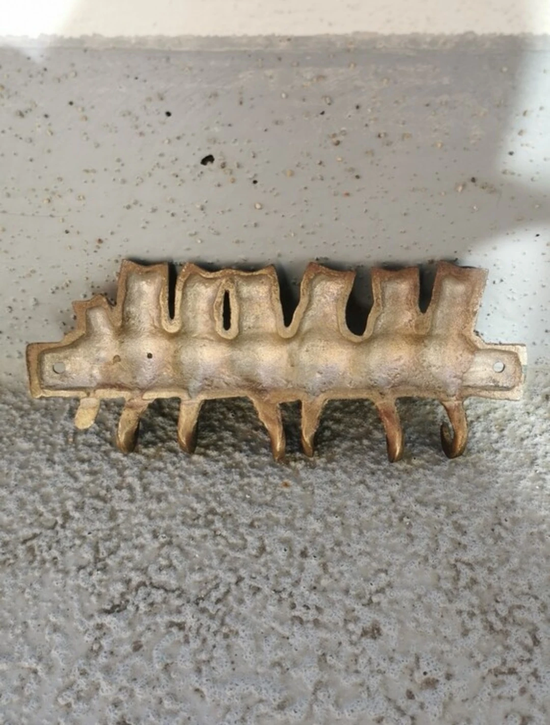 Vintage Brass Cat Family Key Holder Wall Mount Hook Rack - photo 4