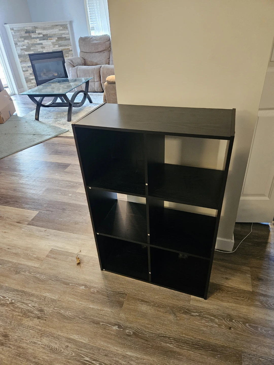 Black 6-Cube Storage Shelf