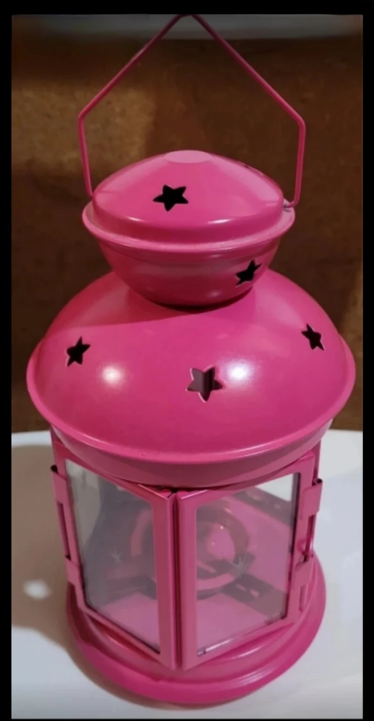 Pink Metal Star Lantern