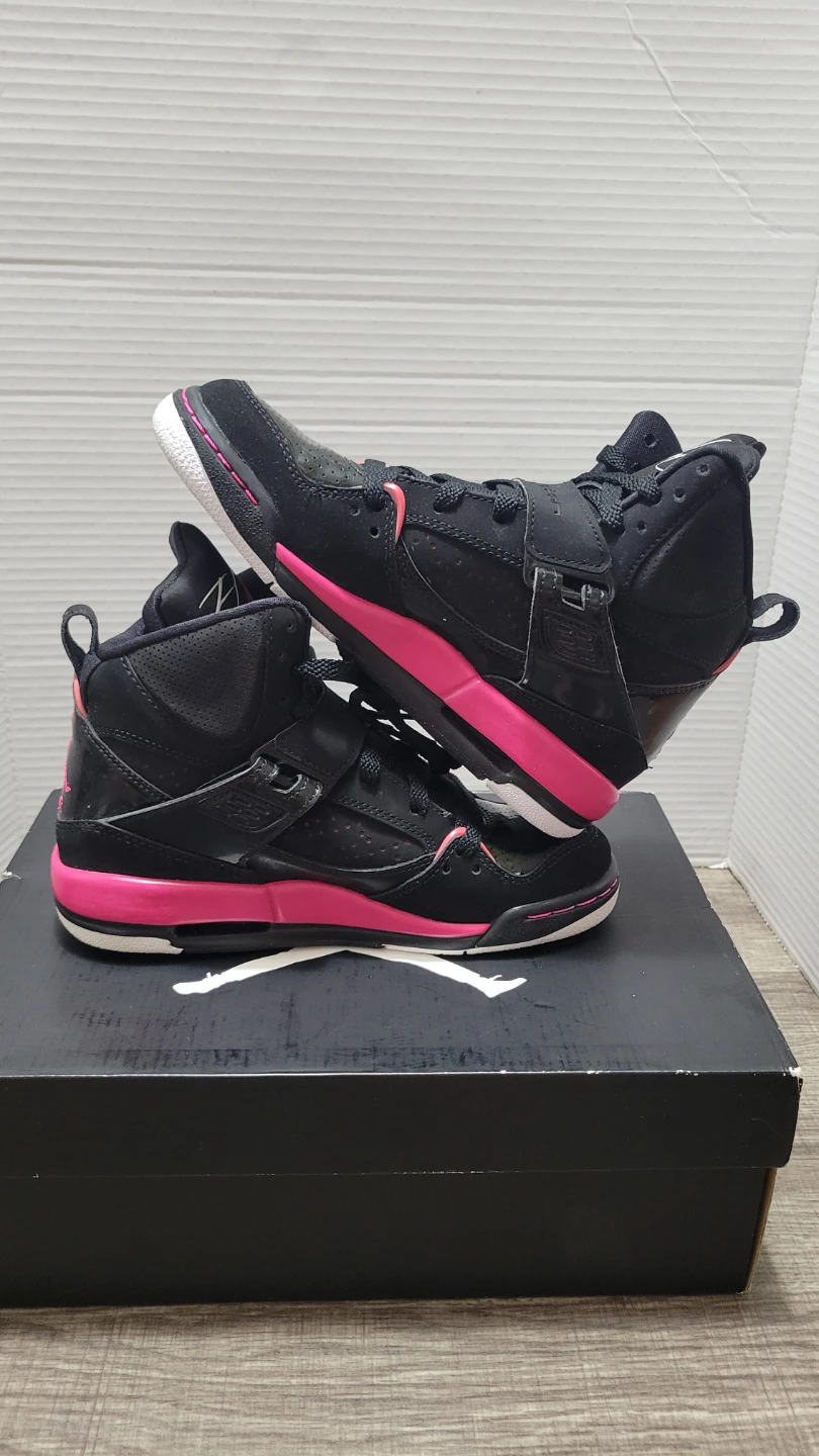 Jordan Flight 45 High GS Black & Pink Girls US 3.5Y