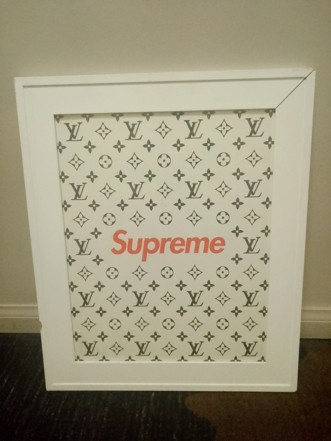 Louis Vuitton x Supreme Monogram Framed Art
