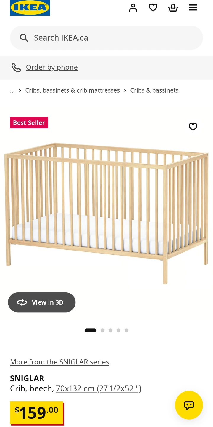 ​Like-New IKEA SNIGLAR Crib + Mattress | Excellent Condition