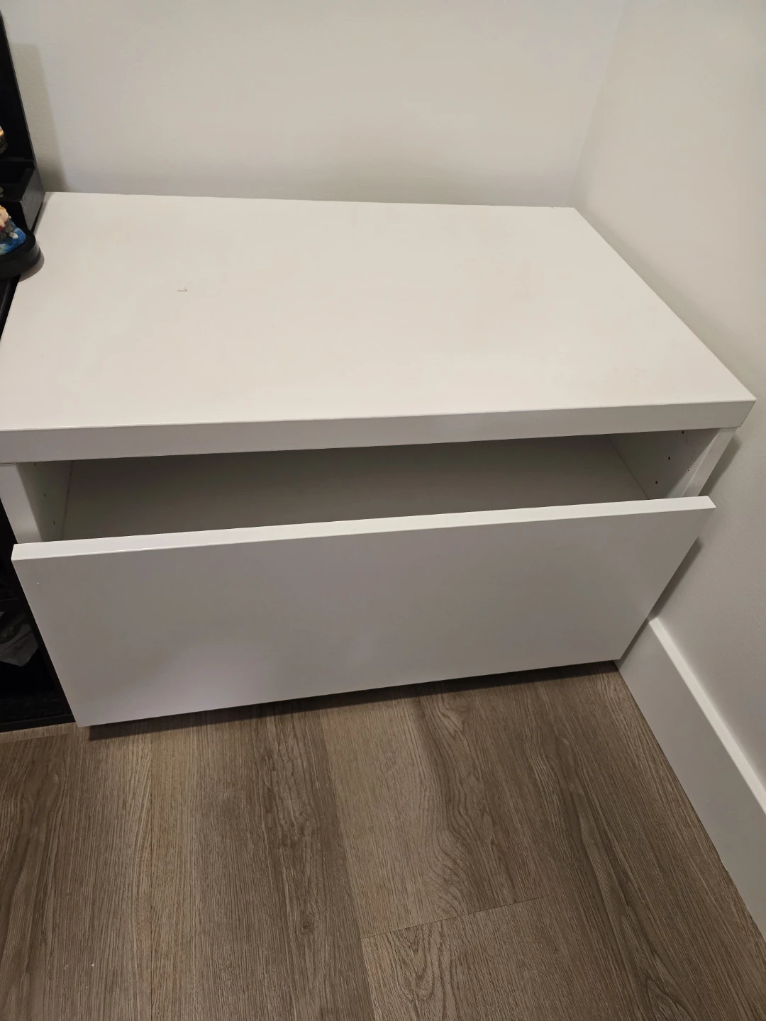 White IKEA Besta drawer unit