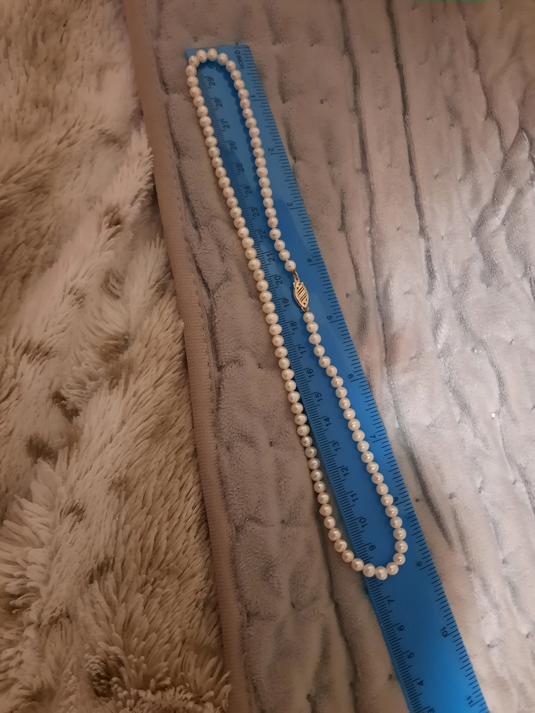 Solid 14k yellow Gold REAL Pearl 18" Necklace - photo 3
