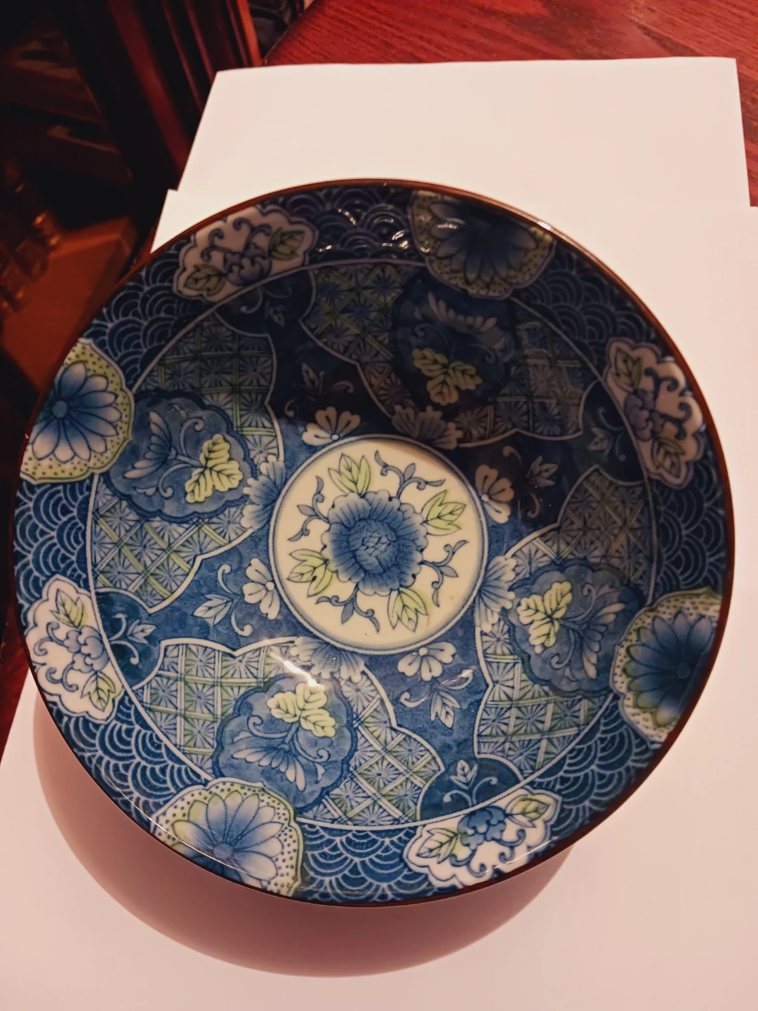 Japanese Blue and White Floral Patterned Bowl - photo 3