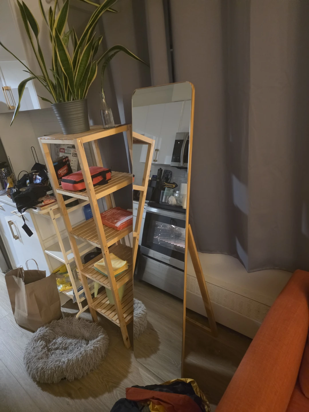 Full-Length Wooden Floor Mirror - photo 2
