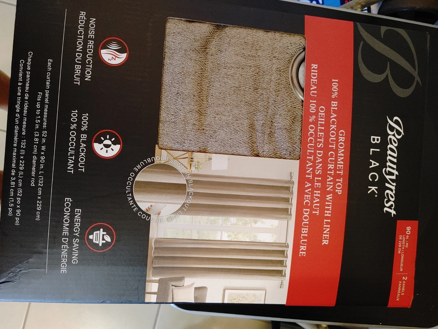 Beautyrest Black 100% Blackout Grommet Curtains - photo 5