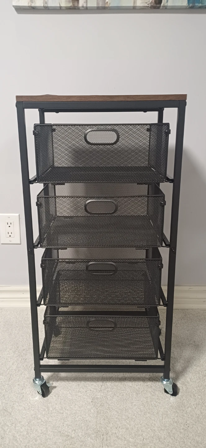 Goovilla 4-Tier Metal Rolling Storage Cart - photo 2