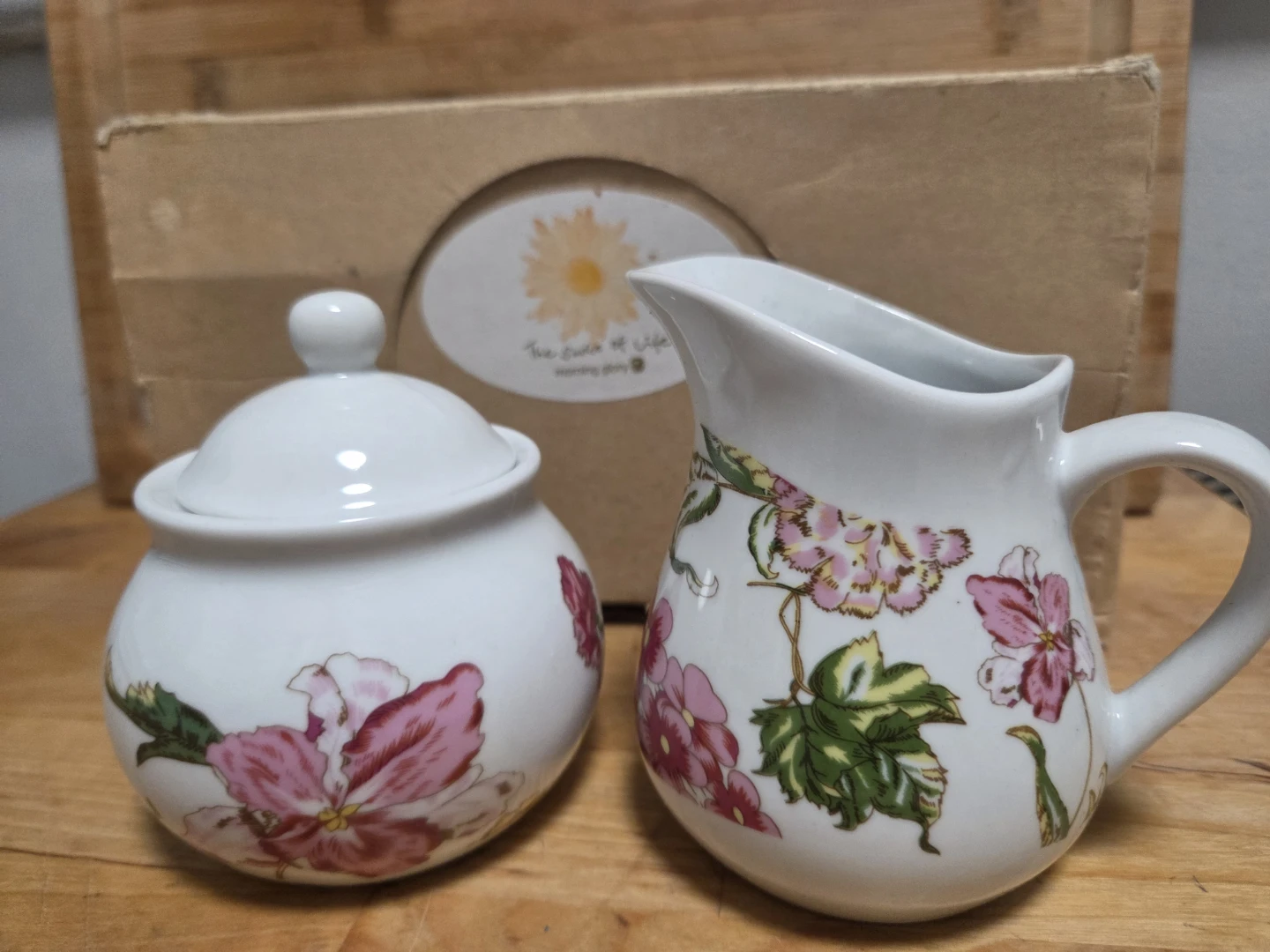 The Sweet of Life Morning Glory Creamer and Sugar Bowl Set