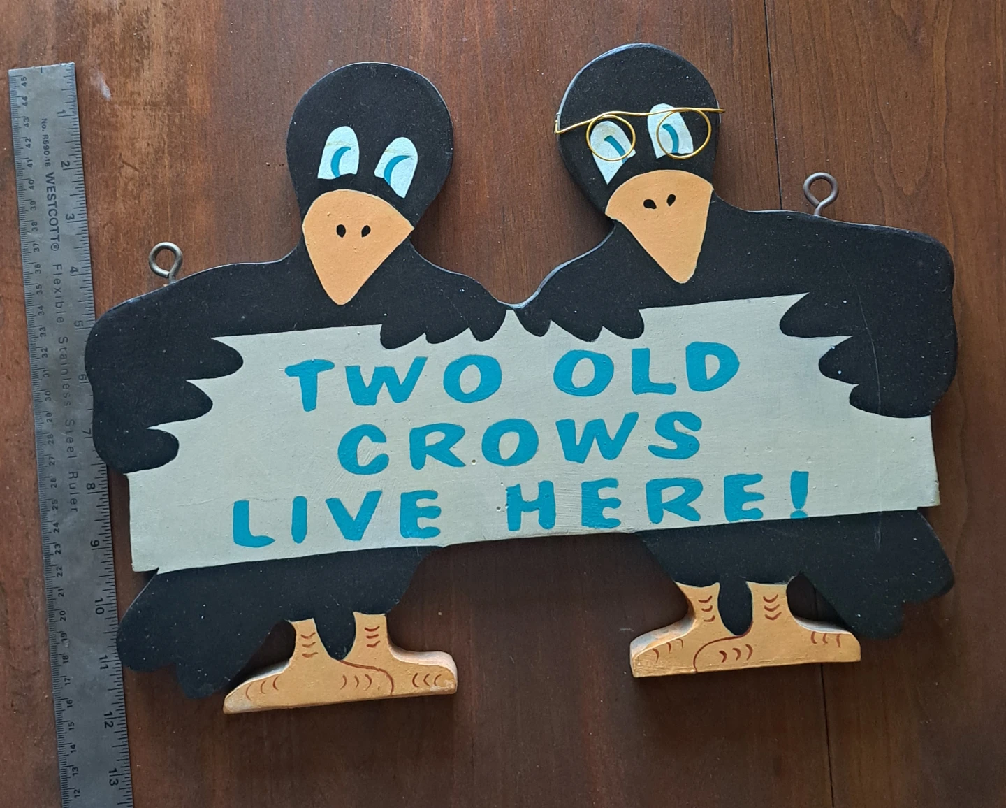Two Old Crows Wooden Wall Sign - photo 2