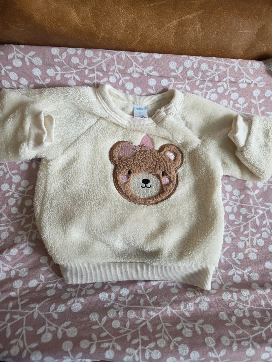 NEW Pekkle Bear Fleece Sweater 3-6 Months