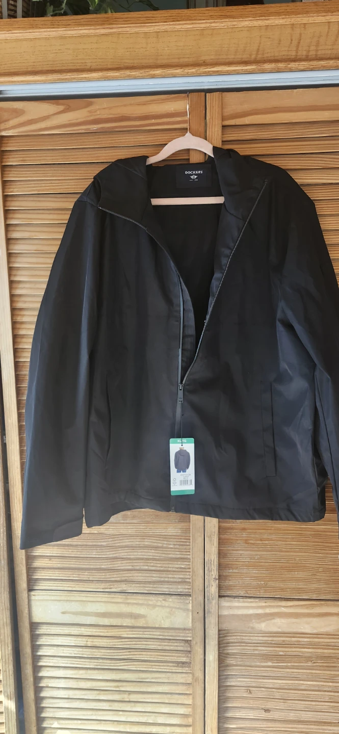 Dockers Men's XL Full-Zip Hooded Jacket Black