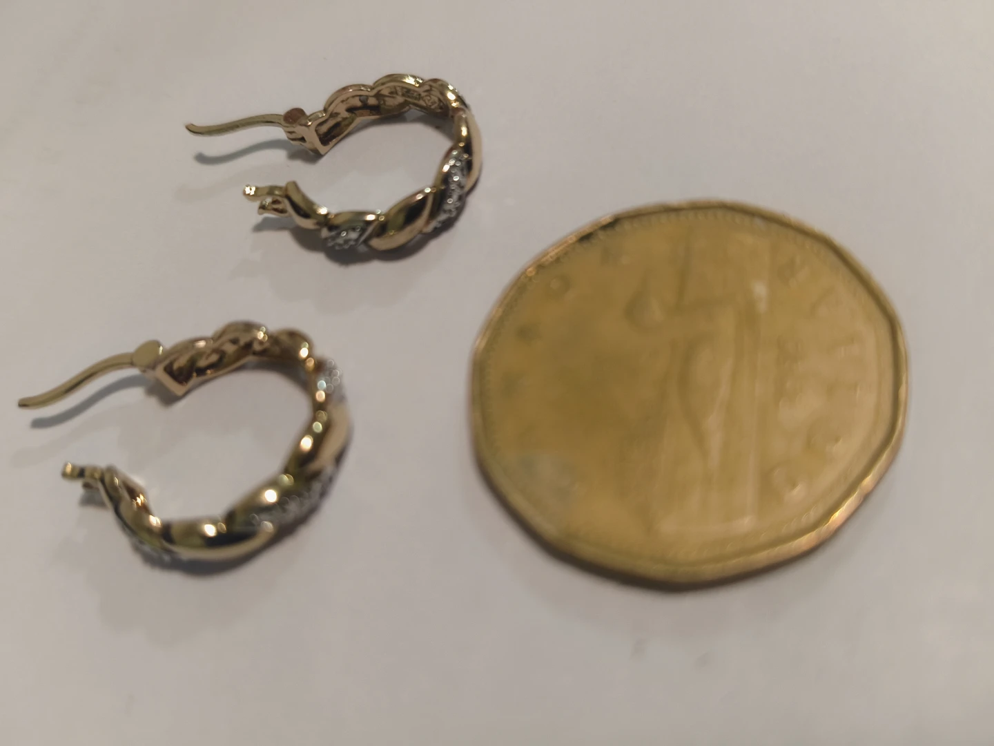 Solid Gold & Diamond Hoop Earrings