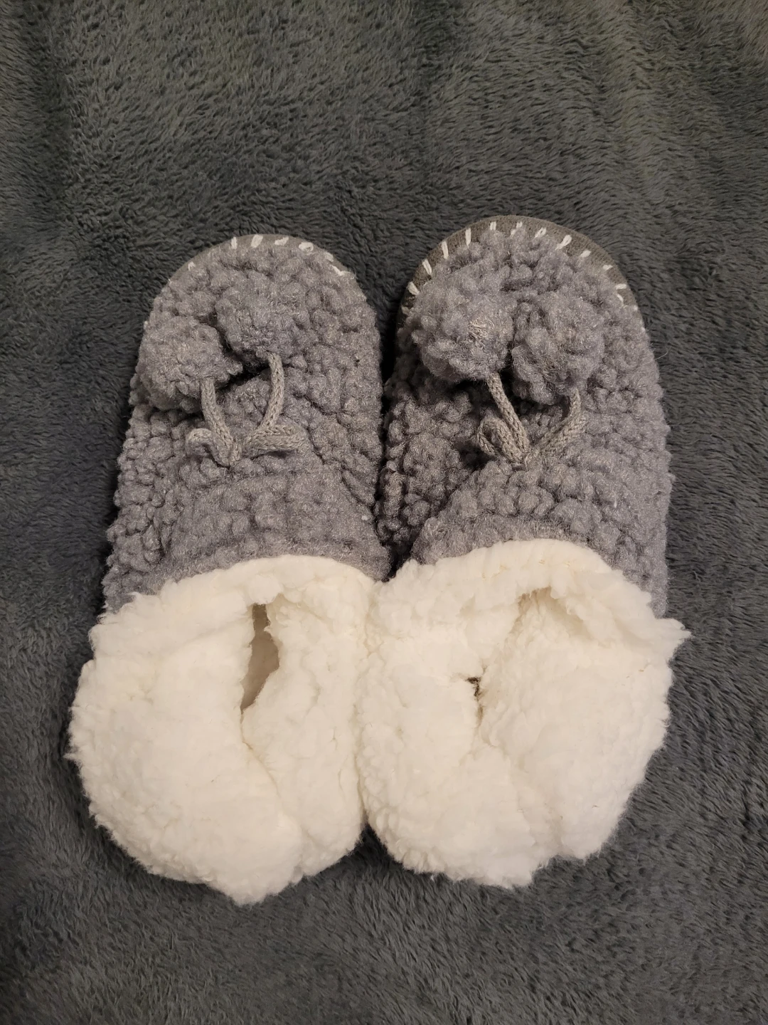 Black and Grey Slippers_warm and fuzzy - photo 2